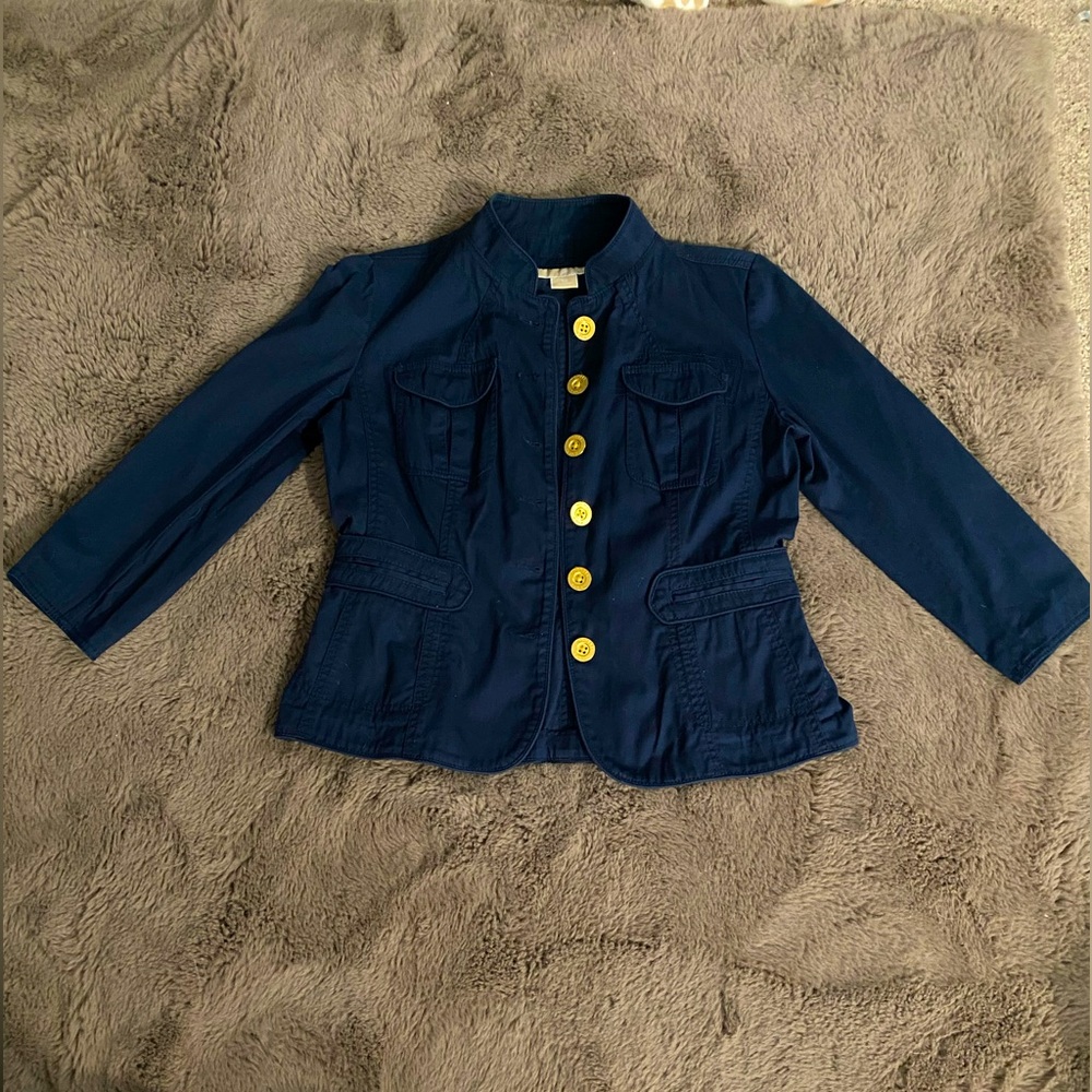 Michael Kors Button Down 3/4 Sleeve Blazer Jacket